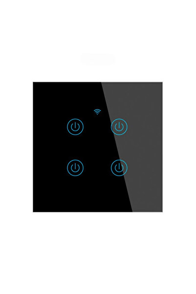 Generic مفتاح انارة ذكي اسود رباعي