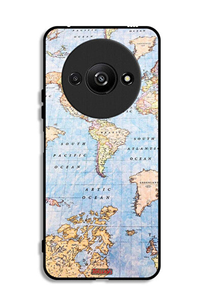 Tolwak Xiaomi Redmi A3 4G Protective Case Cover World Map