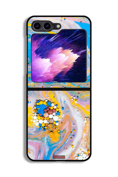 Tolwak غطاء حماية لهاتف Samsung Galaxy Z Flip6 بأحجار كريمة ملونة تجريدية