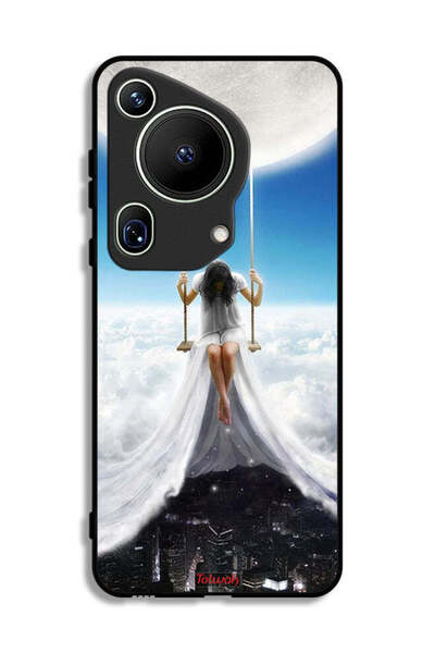 Tolwak غطاء حماية فائق لهاتف هواوي بيورا 70 بتصميم فن مدينة الغيوم والقمر