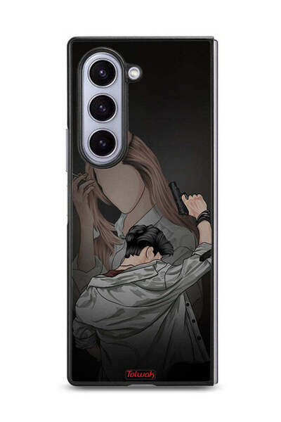 Tolwak غطاء حماية لهاتف سامسونج جالاكسي زد فولد 6 بتصميم عصابة زوجين