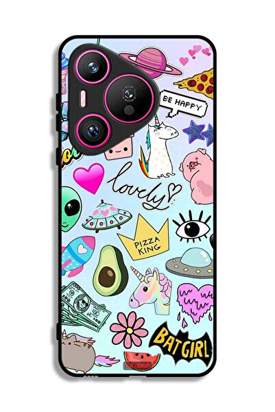 Tolwak غطاء حماية لهاتف هواوي بيورا 70 بملصقات جميلة