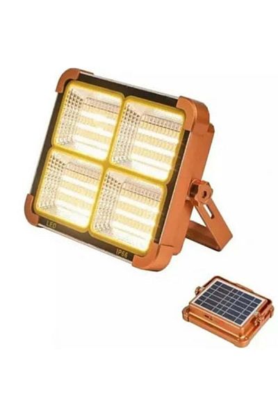 divendi-ro Led Floodlight 500W D8 with Solar Panel 3 Light Modes, Stroboscope Function and Teleon Charging