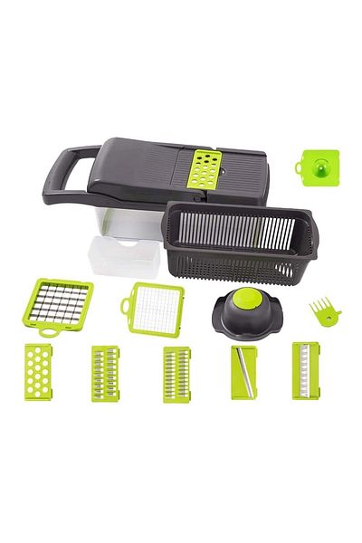 divendi-ro Multifunctional Razor with 14 accessories ideal in the kitchen, Premium Quality, Green
