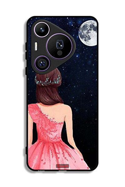 Tolwak غطاء حماية لهاتف هواوي بيورا 70 برو بتصميم فتاة وقمر