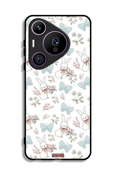 Tolwak غطاء حماية لهاتف هواوي بيورا 70 برو بتصميم أرنب وفراشات