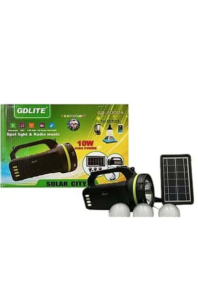 divendi-ro GDLite GD-2000A Solar Kit with 3 included bulbs, Bluetooth speaker and XL Radio