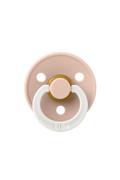 Bibs - Colour GLOW Latex pacifier, round nipple, 0 months +-Blush