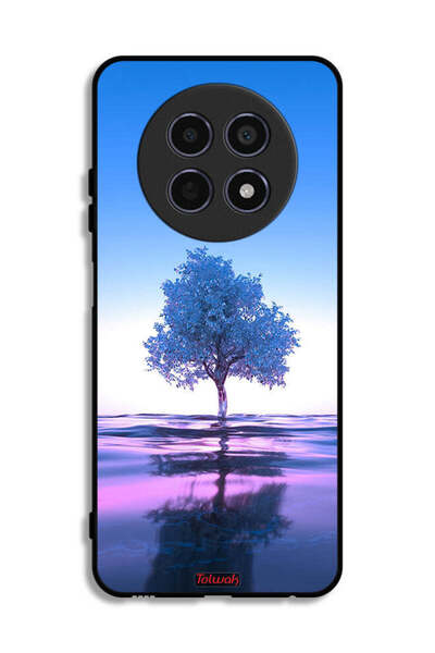 Tolwak غطاء حماية لهاتف Realme 12x 5G بتصميم شجرة نيون وانعكاس جسم مائي فني رقمي