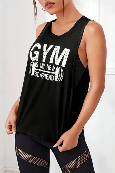 GHASSY CO. Ghassy Co. Women's Gym Printed Breathable Fitness Yoga Running Sleeveless Sports Singlet