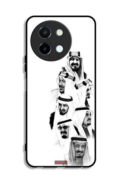 Tolwak غطاء حماية لهاتف فيفو Y38 5G - فن ملوك السعودية - أبيض وأسود