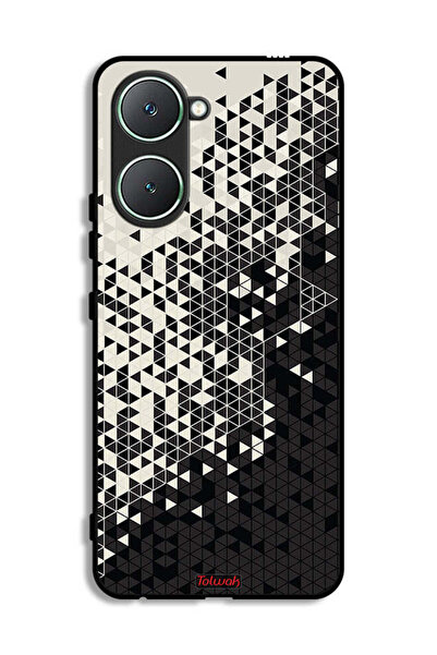 Tolwak غطاء حماية لهاتف Vivo Y03 4G بنمط مثلث فني رقمي