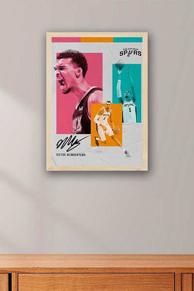 Saturn Victor Wembanyama Framed Painting - San Antonio Spurs Nba Poster Painting
