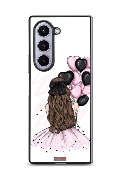 Tolwak غطاء حماية لهاتف سامسونج جالاكسي زد فولد 6 يحمل صورة فتاة تحمل بالونات