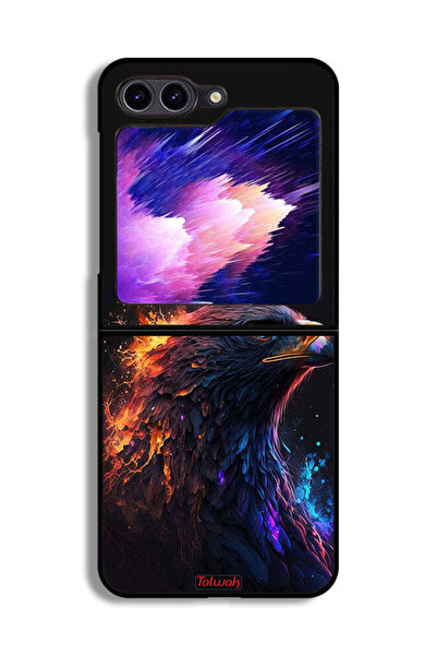 Tolwak غطاء حماية لهاتف Samsung Galaxy Z Flip6 بتصميم فن النسر