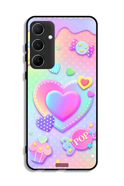 Tolwak Samsung Galaxy A55 5G Protective Case Cover Pop Hearts Art