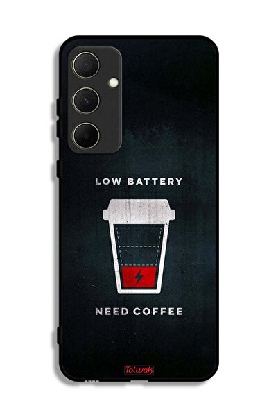 Tolwak Samsung Galaxy A35 5G Protective Case Cover Low Battery Need Coffee