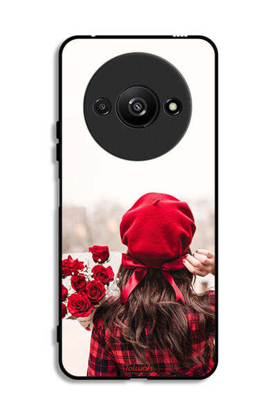 Tolwak Xiaomi Redmi A3 4G Protective Case Cover Holding Flowers