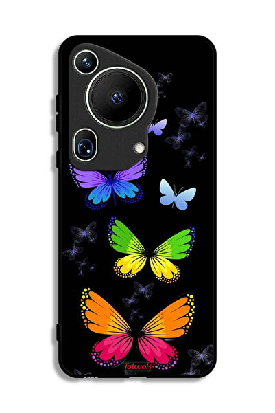 Tolwak غطاء حماية لهاتف هواوي بيورا 70 ألترا بنقشة فراشات ملونة