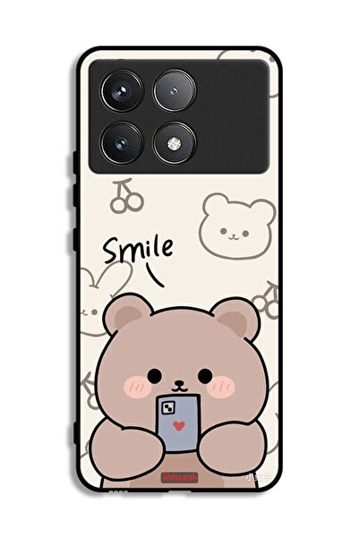 Tolwak غطاء حماية شاومي بوكو F6 برو برسومات الدب المبتسم