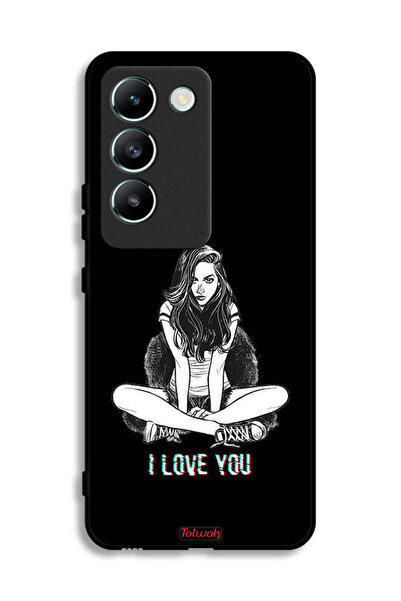 Tolwak غطاء حماية لهاتف Vivo Y100 4G برسومات "أحبك"