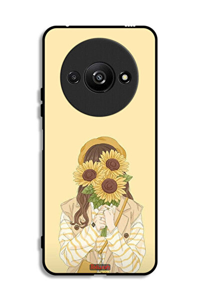 Tolwak Xiaomi Redmi A3 4G Protective Case Cover Hide Face With Sunflowers