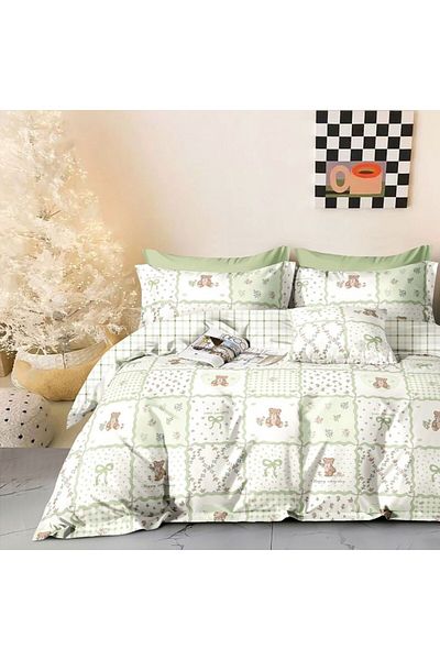 Pucioasa Double percale bed linen 6 pieces, 100% cotton with teddy bears, duvet cover 200x230cm
