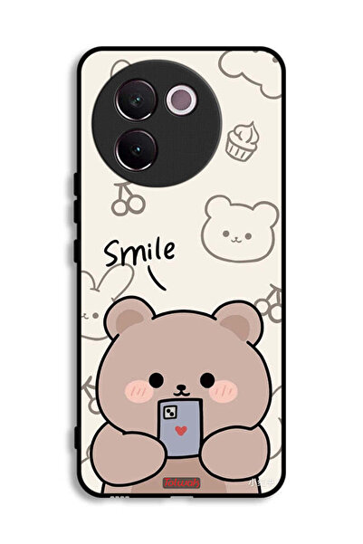 Tolwak غطاء حماية لهاتف Vivo V30e 5G برسومات الدب المبتسم