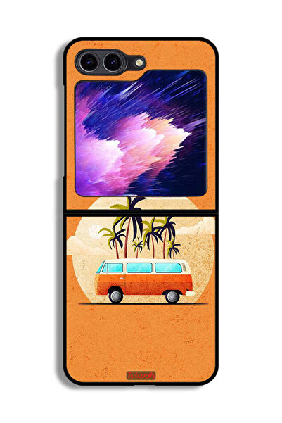 Tolwak غطاء حماية لهاتف Samsung Galaxy Z Flip6 بتصميم حافلة فنية