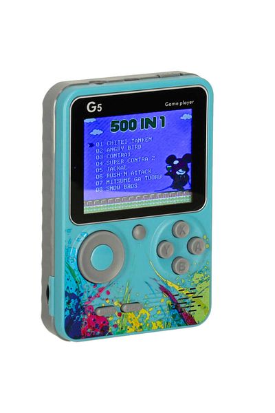 Micostore Portable Retro Console, 500 Classic Games, 3" LCD Screen, Rechargeable Battery, Multiplayer, 6 years+