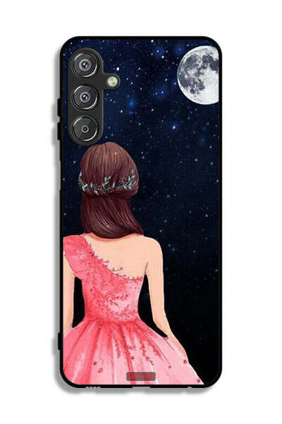 Tolwak Samsung Galaxy F15 5G Protective Case Cover Girl And Moon Art