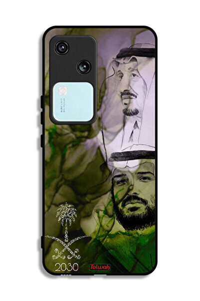 Tolwak غطاء حماية فيفو V30 5G، ملصق فني للملك سلمان وولي العهد محمد