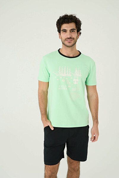 İPEKTENİM Білий шорти-піжама з принтом для чоловіків