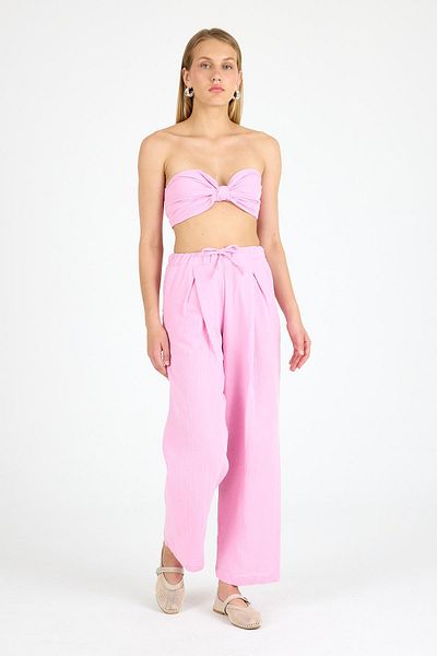 Polo State Women's Linen Crop Pink