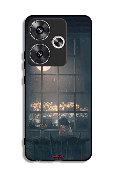 Tolwak Xiaomi Poco F6 5G Protective Case Cover Looking At Moon Art