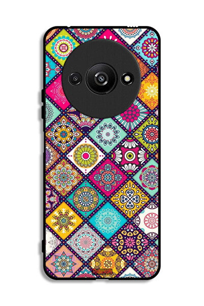 Tolwak غطاء حماية لهاتف Xiaomi Redmi A3 4G بنمط مربعات ماندالا