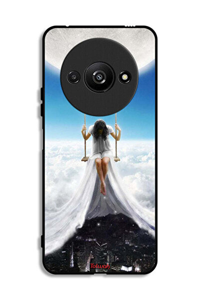 Tolwak Xiaomi Redmi A3 4G Protective Case Cover Moon Clouds Town Art