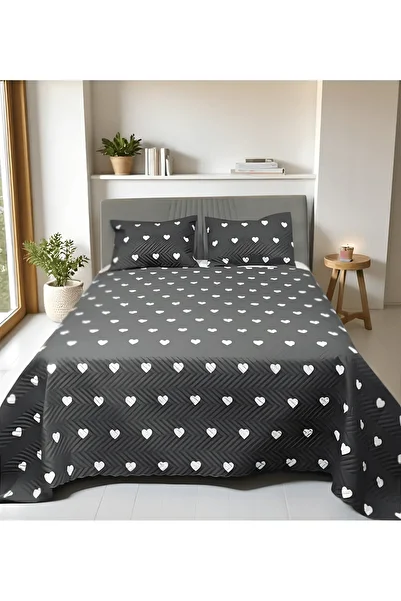 coverbox Double Dowry Pique Bed Cover Set 200X220 cm Multi-Purpose Blanket with 2 Pillow Cases