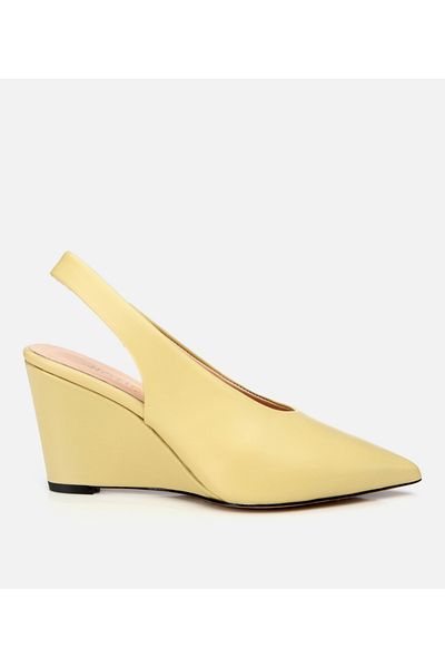 Hotiç Women's Leather Yellow Wedge Heeled Shoes