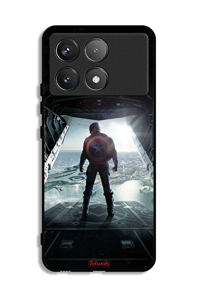 Tolwak غطاء حماية لهاتف شاومي بوكو F6 برو - شاشة عرض كابتن أمريكا