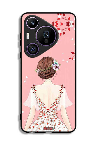 Tolwak غطاء حماية لهاتف هواوي بيورا 70 برو برسومات فتاة واقفة