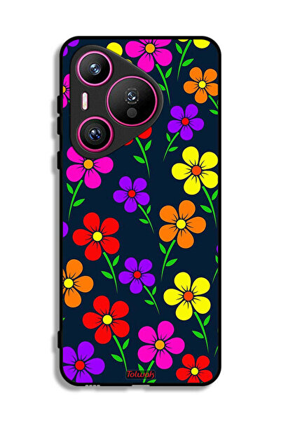 Tolwak غطاء حماية لهاتف هواوي بيورا 70 - زهور ملونة