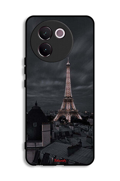Tolwak غطاء حماية لهاتف Vivo V30e 5G بتصميم برج إيفل في الليل