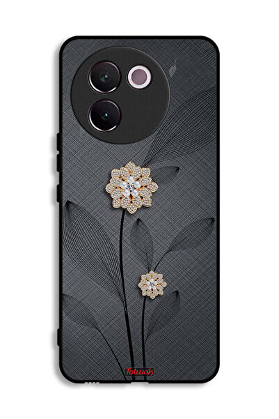 Tolwak غطاء حماية Vivo V30e 5G برسومات زهور ماسية