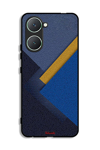 Tolwak غطاء حماية جلدي بتصميم مثلثات لهاتف Vivo Y03 4G