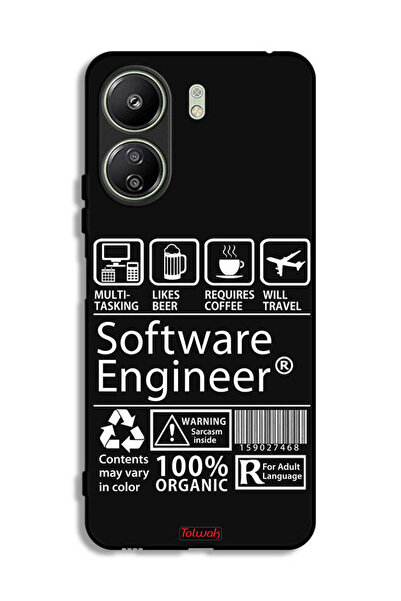 Tolwak غطاء حماية لهاتف Xiaomi Redmi 13C، ملصق مهندس برمجيات