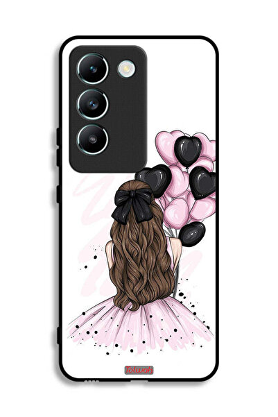 Tolwak غطاء حماية لهاتف Vivo V30 Lite 4G برسومات فتاة تحمل بالونات