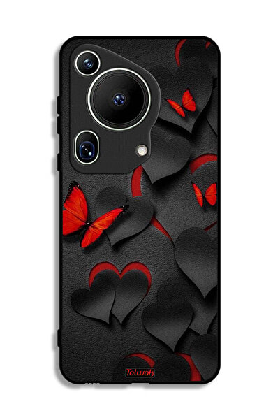 Tolwak غطاء حماية لهاتف هواوي بيورا 70 ألترا بنقشة قلوب وفراشات