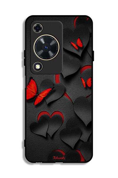 Tolwak غطاء حماية لهاتف هواوي إنجوي 70 بنقشة قلوب وفراشات