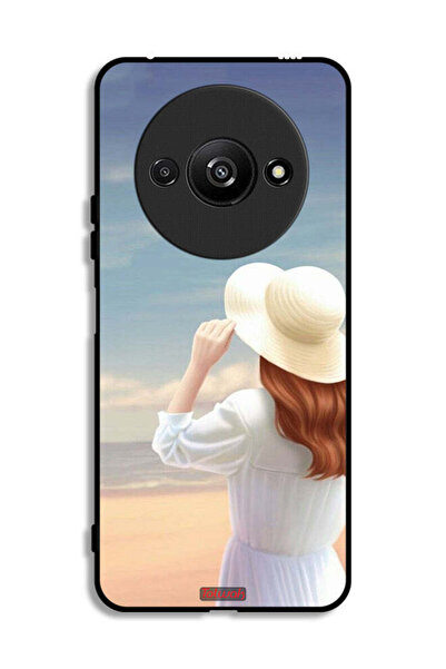 Tolwak Xiaomi Redmi A3 4G Protective Case Cover Hat Girl Standing